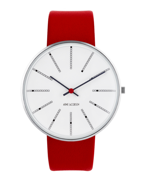 Bankers 40 mm White Dial Brushed Steel Bezel Arne Jacobsen Watches