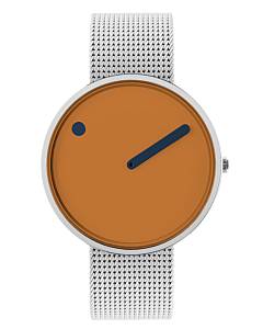 40 mm / Caramel dial / Matt steel mesh band