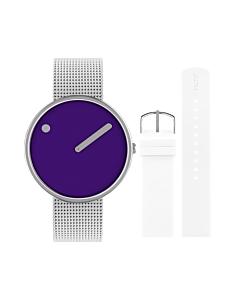 40 mm Purple dial / Bundle with 1 steel mesh & 1 white silicon band