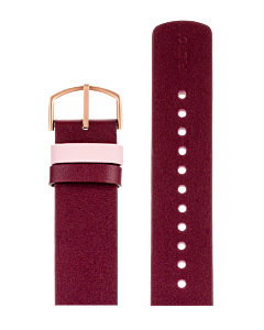 BURGUNDY RED LEATHER STRAP 20 MM