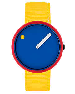 40 mm / Heroic Blue dial / Electric Yellow recycled strap