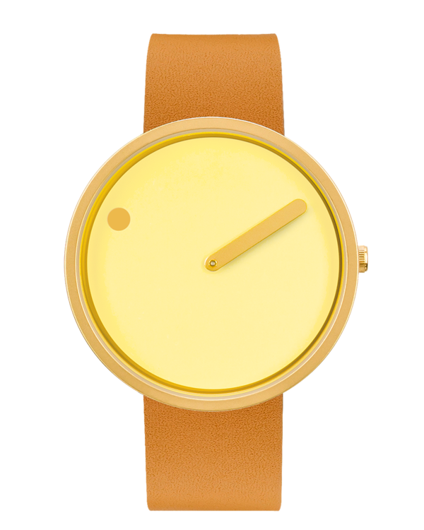 40 mm / Yellow dial / Peruvian Brown leather strap