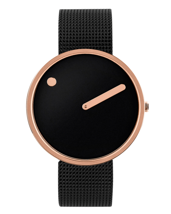 40 mm / Black dial / Matt black mesh band
