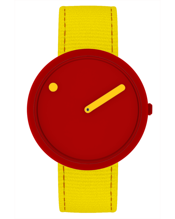 40 mm / Sunny Red urskive / Electric Yellow genbrugte rem 