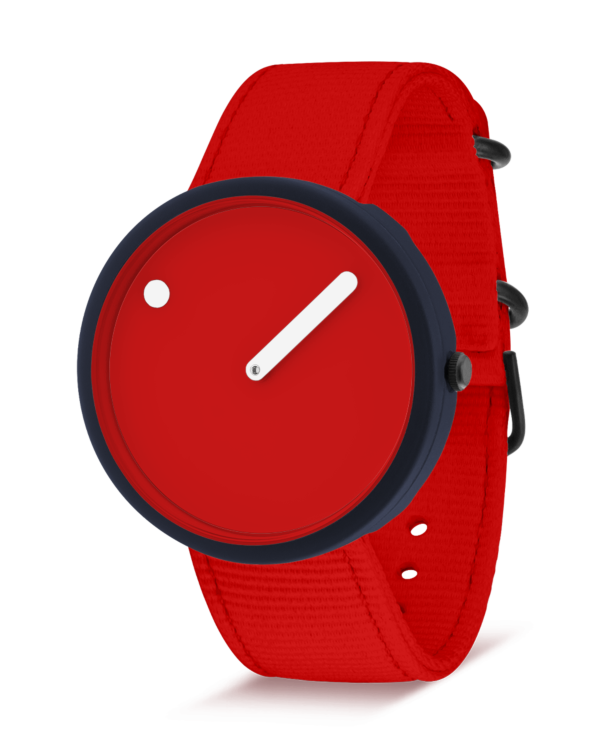 40mm / Sunny Red dial / Electric yellow recycled strap