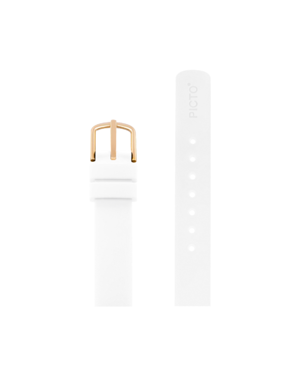 White silicone strap 12 mm