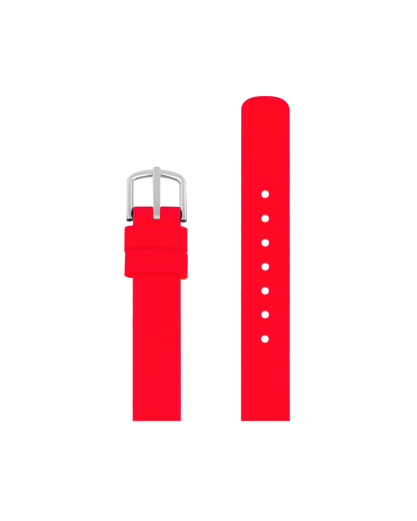 Red silicone strap 12 mm
