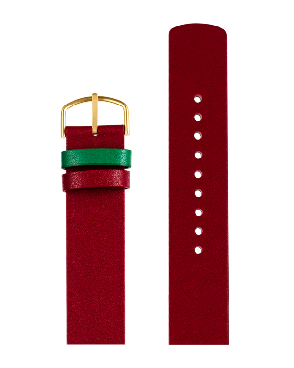 RUBY RED LEATHER STRAP 20 MM