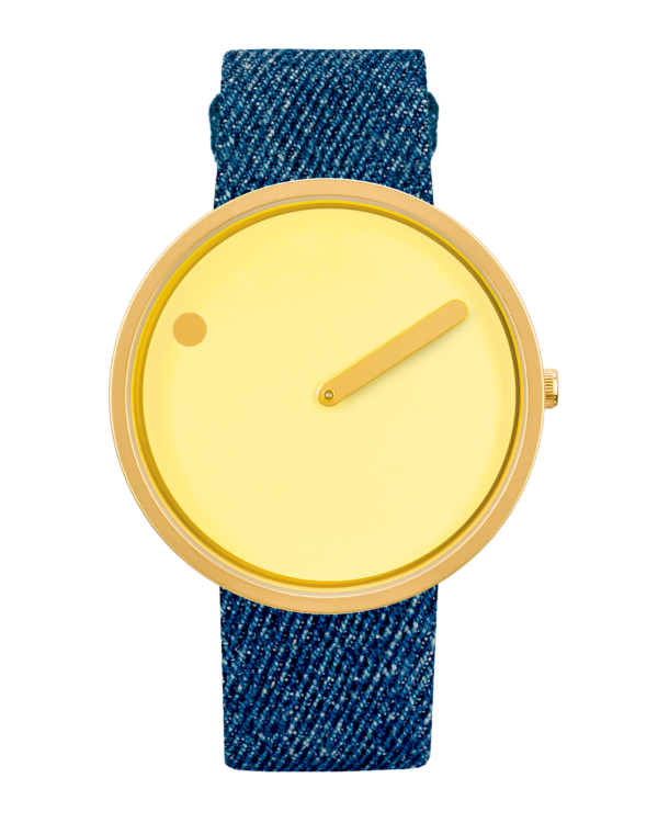 Yellow dial / Light Blue denim strap