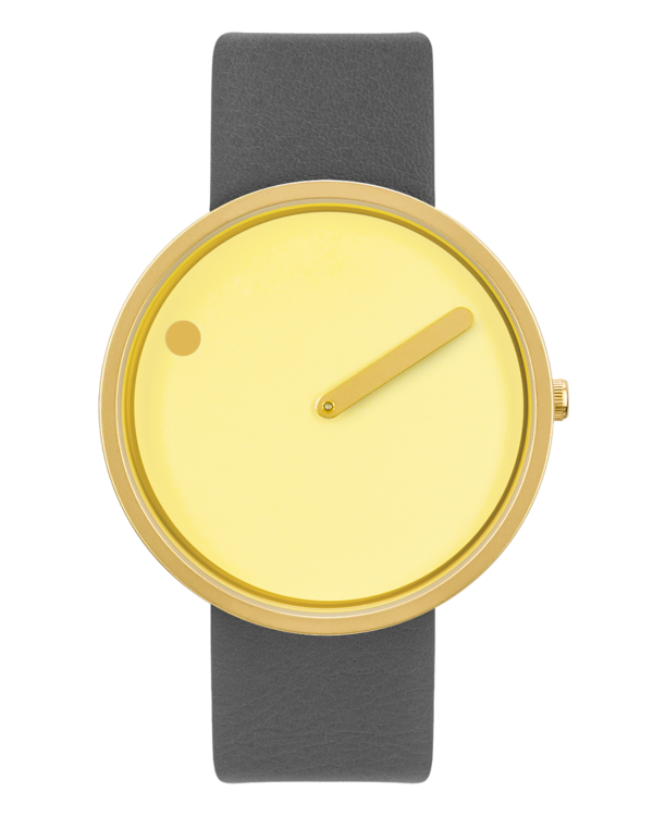 40 mm / Yellow dial / Thunder Grey leather strap