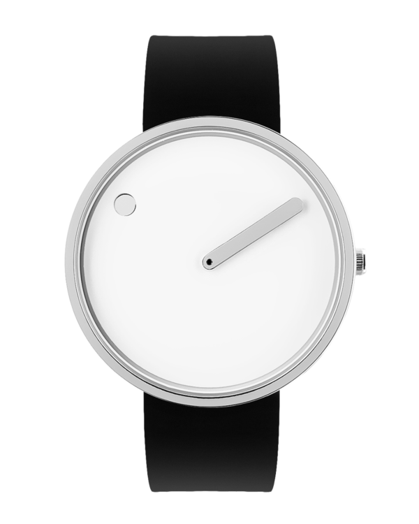 White dial / Black silicone strap