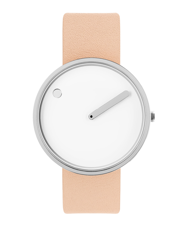 40 mm / White dial / Nude Pink leather strap