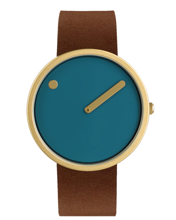 "SAMPLE" 40 mm / Dusty Blue dial / Chocolate Brown leather