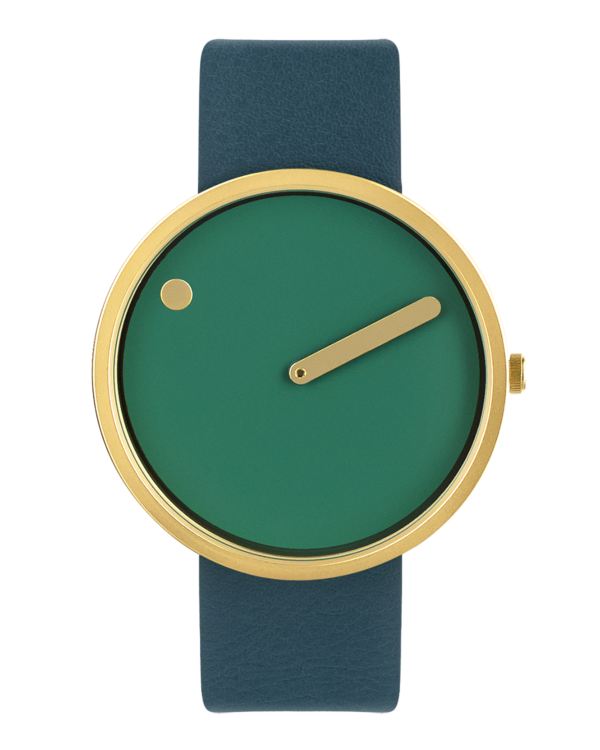 40 mm / Dusty Green dial / Octane Blue leather strap