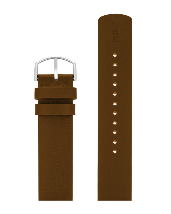 Dark brown leather strap 20 mm
