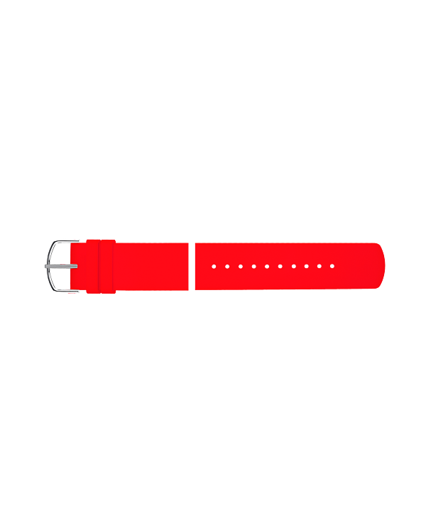 Red silicone strap 22 mm
